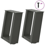vidaXL Coffee table legs 2 pcs U-shaped 30x(30-31) cm steel black