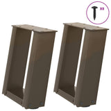vidaXL Coffee table legs 2 pcs U-shaped 30x(30-31) cm steel black