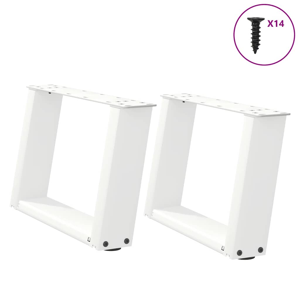 vidaXL Coffee table legs 2 pcs U-shaped 30x(30-31) cm steel black
