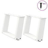 vidaXL Coffee table legs 2 pcs U-shaped 30x(30-31) cm steel black