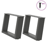vidaXL Coffee table legs 2 pcs U-shaped 30x(30-31) cm steel black