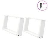 vidaXL Coffee table legs 2 pcs U-shaped 30x(30-31) cm steel black
