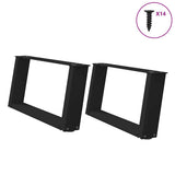 vidaXL Coffee table legs 2 pcs U-shaped 30x(30-31) cm steel black