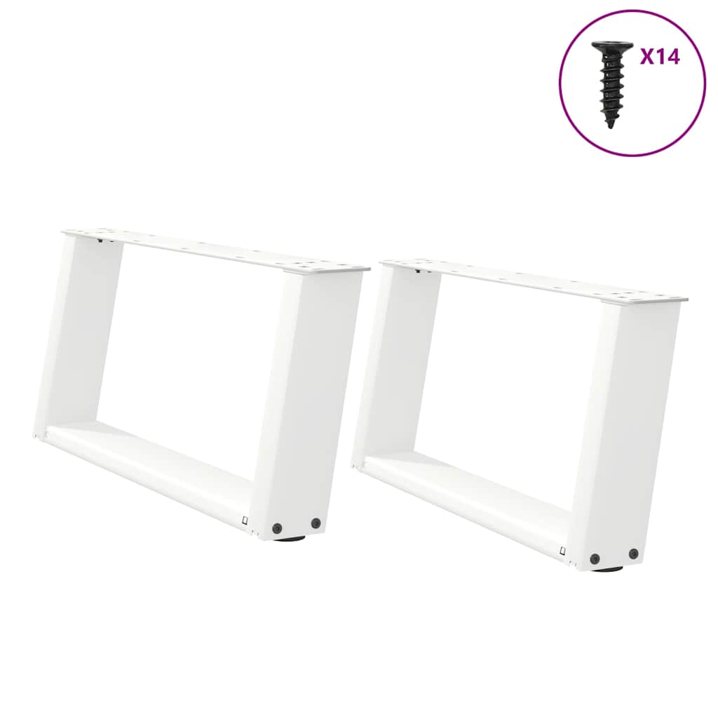 vidaXL Coffee table legs 2 pcs U-shaped 30x(30-31) cm steel black