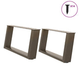 vidaXL Coffee table legs 2 pcs U-shaped 30x(30-31) cm steel black