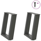 vidaXL Coffee table legs 2 pcs U-shaped 30x(30-31) cm steel black