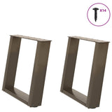 vidaXL Coffee table legs 2 pcs U-shaped 30x(30-31) cm steel black