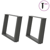 vidaXL Coffee table legs 2 pcs U-shaped 30x(30-31) cm steel black