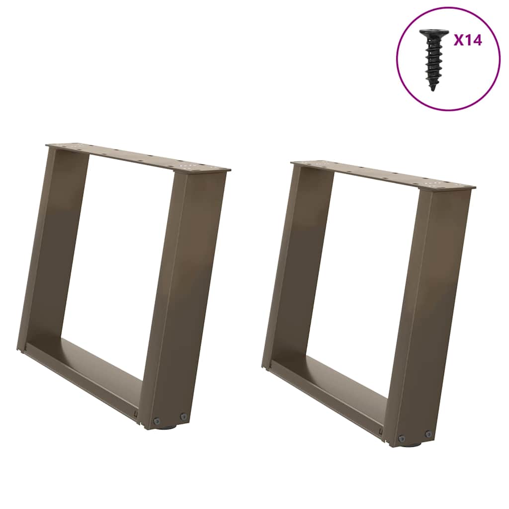 vidaXL Coffee table legs 2 pcs U-shaped 30x(30-31) cm steel black
