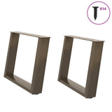vidaXL Coffee table legs 2 pcs U-shaped 30x(30-31) cm steel black