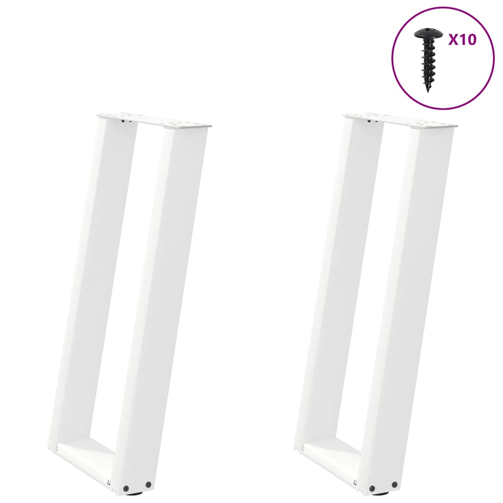 vidaXL Coffee table legs 2 pcs U-shaped 30x(30-31) cm steel black