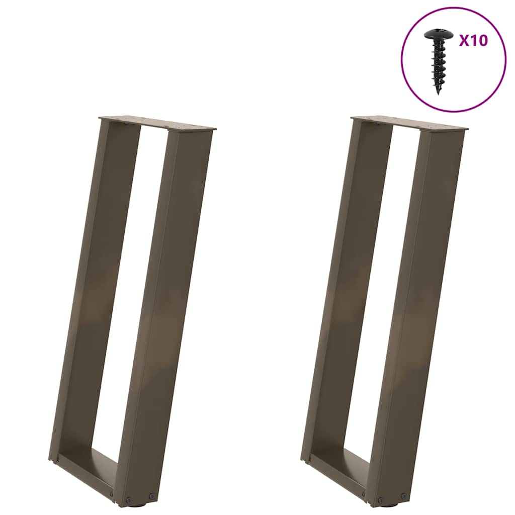 vidaXL Coffee table legs 2 pcs U-shaped 30x(30-31) cm steel black