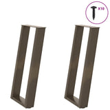 vidaXL Coffee table legs 2 pcs U-shaped 30x(30-31) cm steel black