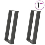 vidaXL Coffee table legs 2 pcs U-shaped 30x(30-31) cm steel black