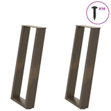 vidaXL Coffee table legs 2 pcs U-shaped 30x(30-31) cm steel black