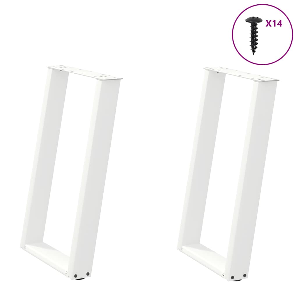 vidaXL Coffee table legs 2 pcs U-shaped 30x(30-31) cm steel black