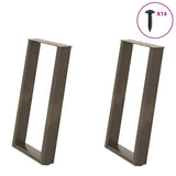 vidaXL Coffee table legs 2 pcs U-shaped 30x(30-31) cm steel black