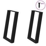 vidaXL Coffee table legs 2 pcs U-shaped 30x(30-31) cm steel black