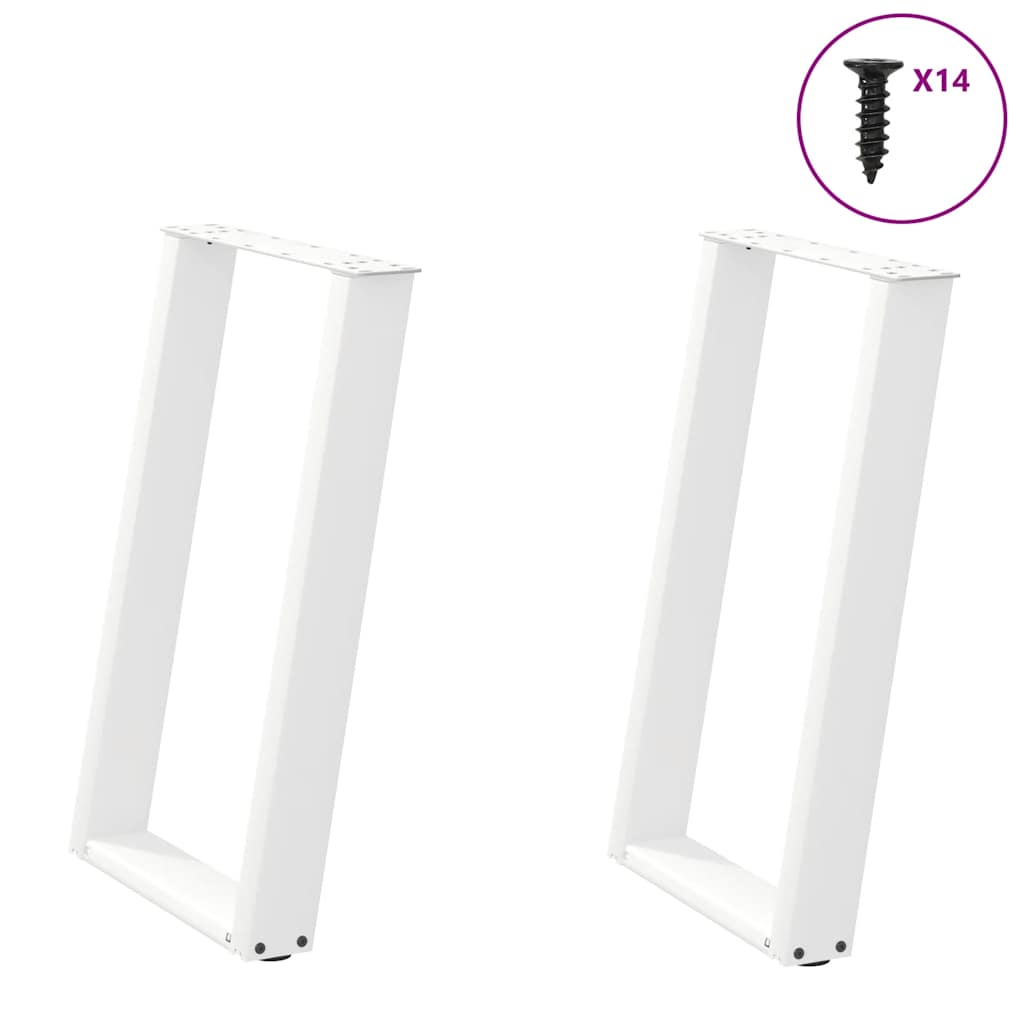 vidaXL Coffee table legs 2 pcs U-shaped 30x(30-31) cm steel black