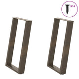 vidaXL Coffee table legs 2 pcs U-shaped 30x(30-31) cm steel black