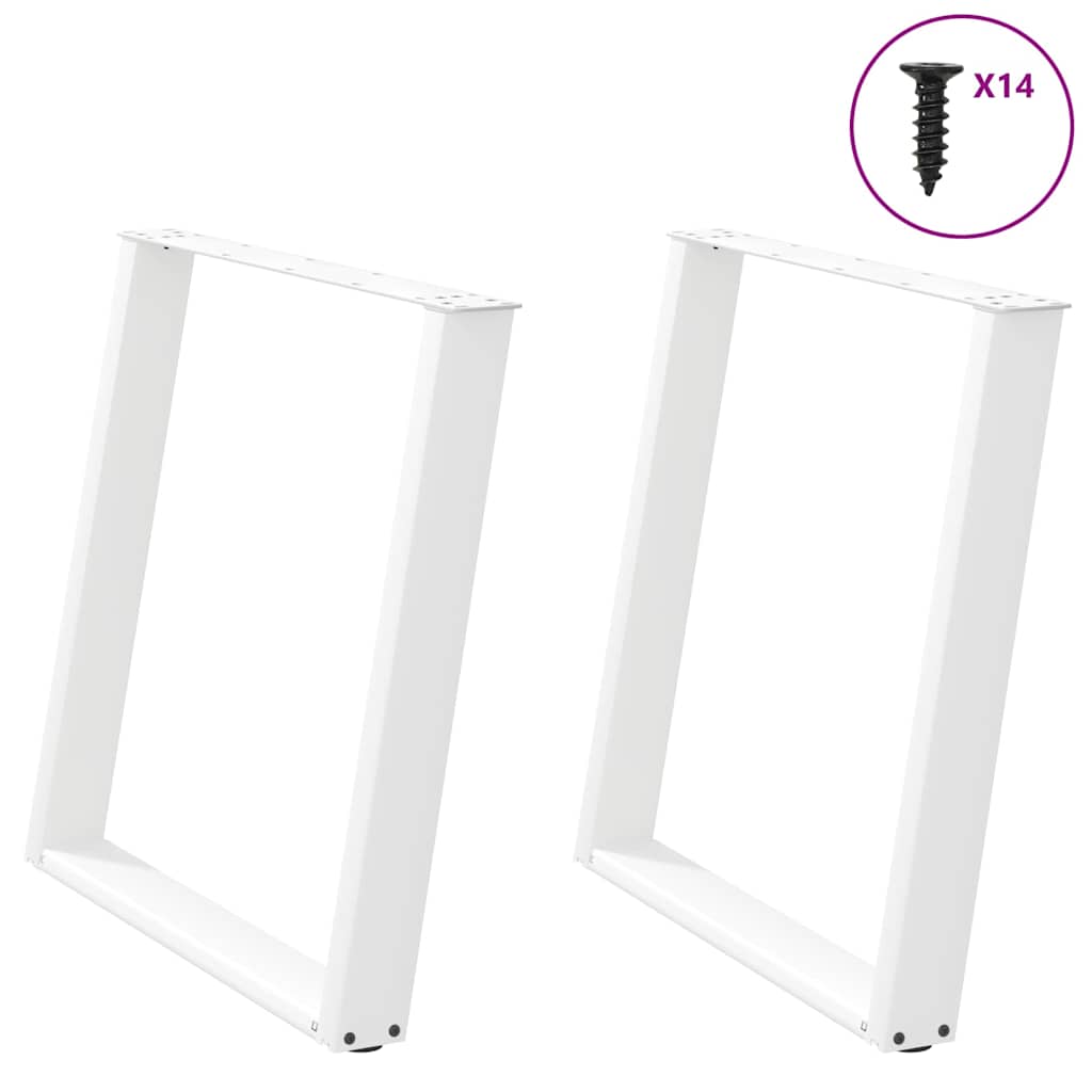 vidaXL Coffee table legs 2 pcs U-shaped 30x(30-31) cm steel black