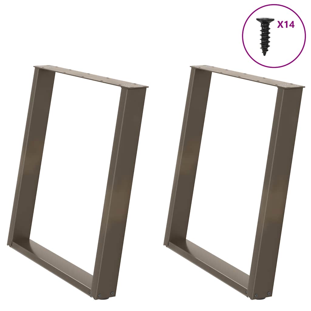 vidaXL Coffee table legs 2 pcs U-shaped 30x(30-31) cm steel black