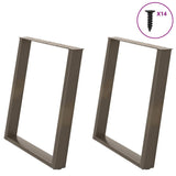 vidaXL Coffee table legs 2 pcs U-shaped 30x(30-31) cm steel black