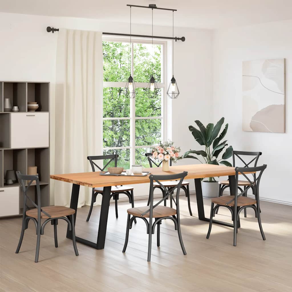 vidaXL Coffee table legs 2 pcs U-shaped 30x(30-31) cm steel black