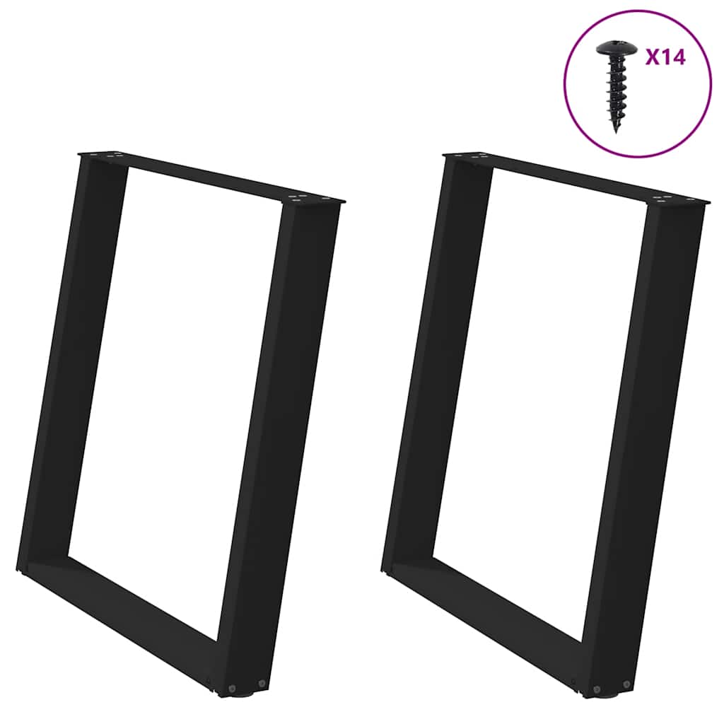 vidaXL Coffee table legs 2 pcs U-shaped 30x(30-31) cm steel black