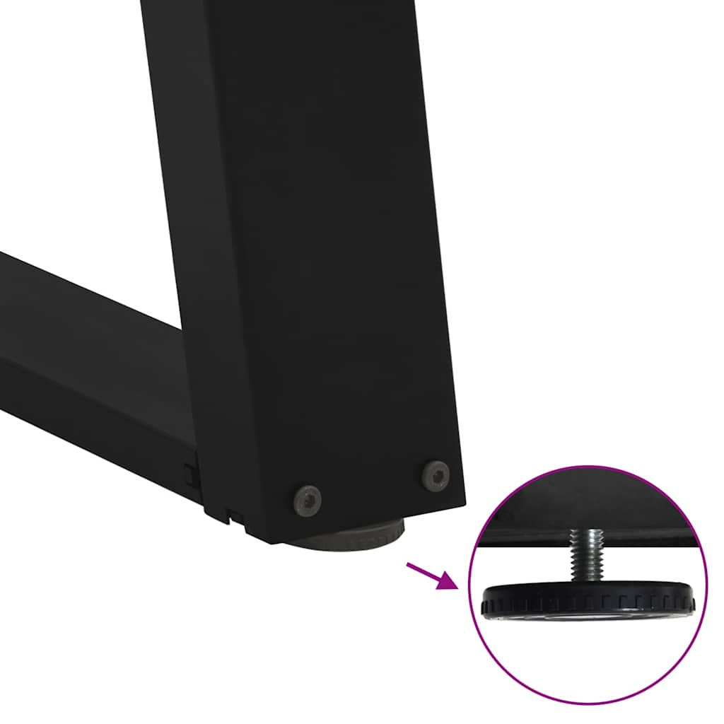 vidaXL Coffee table legs 2 pcs U-shaped 30x(30-31) cm steel black