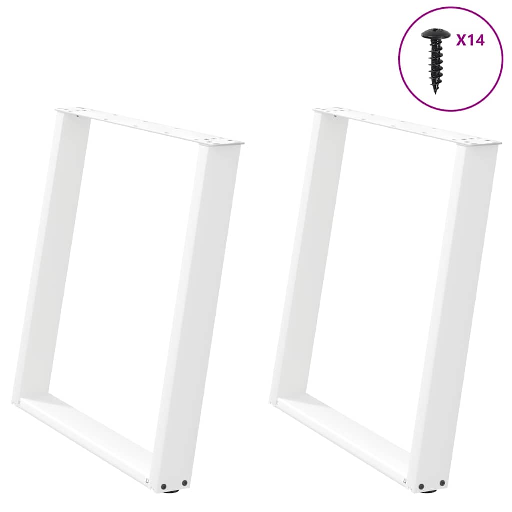 vidaXL Coffee table legs 2 pcs U-shaped 30x(30-31) cm steel black