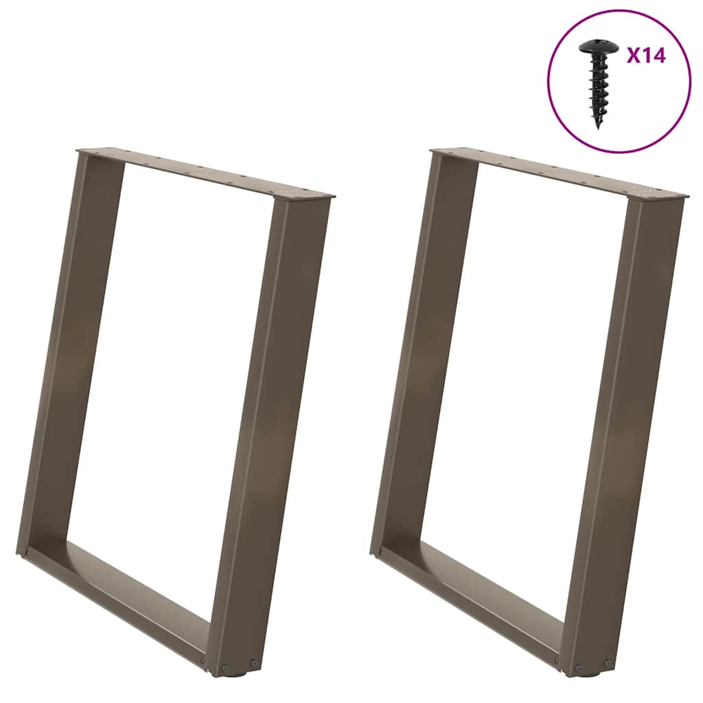 vidaXL Coffee table legs 2 pcs U-shaped 30x(30-31) cm steel black