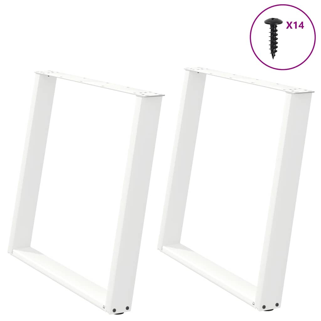 vidaXL Coffee table legs 2 pcs U-shaped 30x(30-31) cm steel black