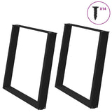 vidaXL Coffee table legs 2 pcs U-shaped 30x(30-31) cm steel black