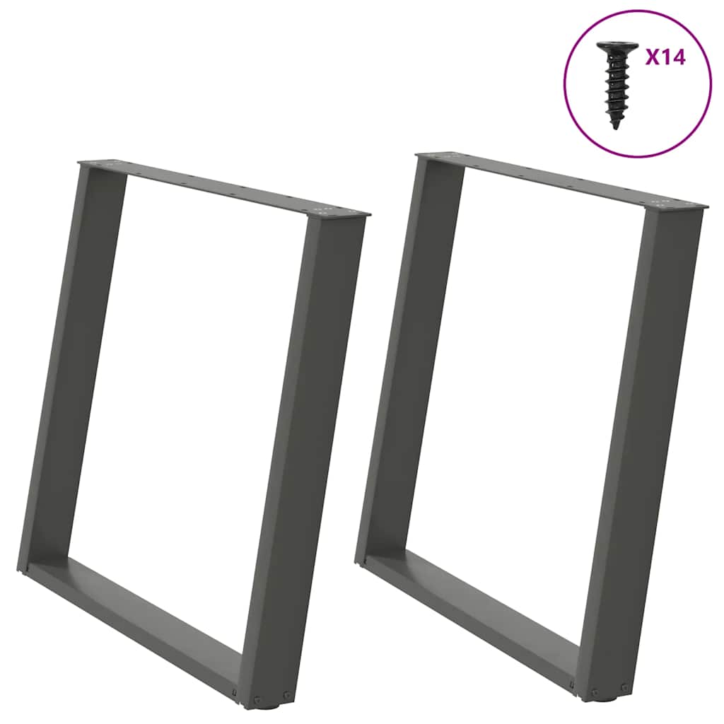vidaXL Coffee table legs 2 pcs U-shaped 30x(30-31) cm steel black