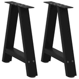 vidaXL Salontafelpoten 2 st A-vormig 30x(30-31) cm staal zwart