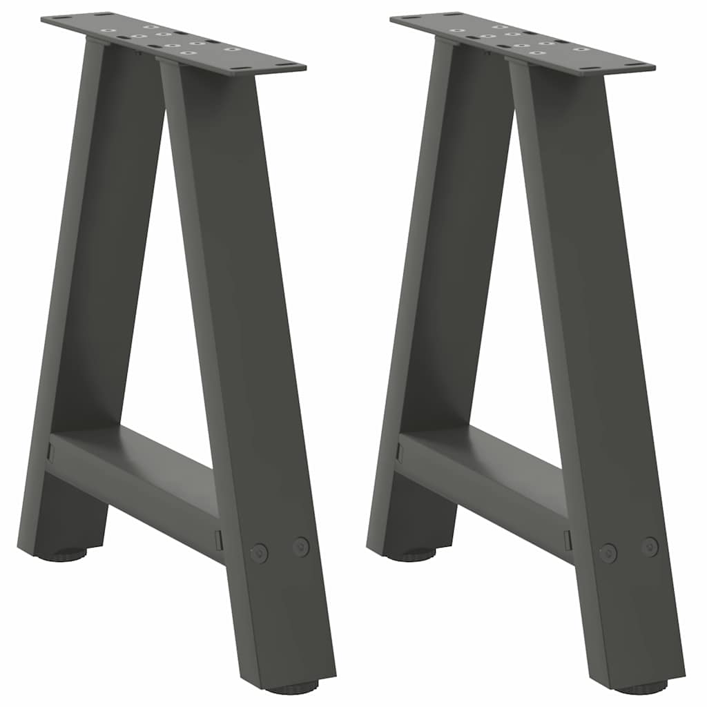 vidaXL Salontafelpoten 2 st A-vormig 30x(30-31) cm staal zwart