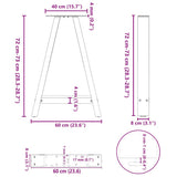 vidaXL Salontafelpoten 2 st A-vormig 30x(30-31) cm staal zwart