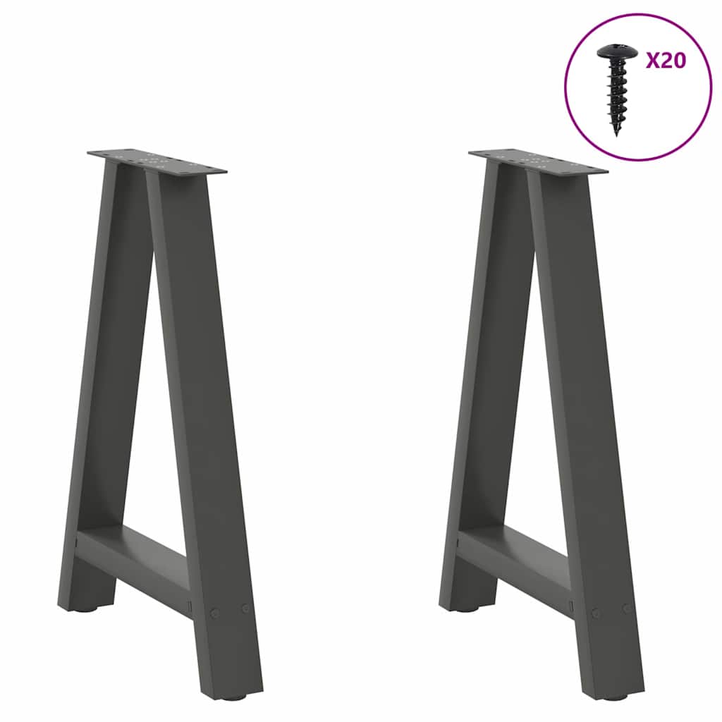vidaXL Salontafelpoten 2 st A-vormig 30x(30-31) cm staal zwart