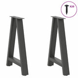 vidaXL Salontafelpoten 2 st A-vormig 30x(30-31) cm staal zwart