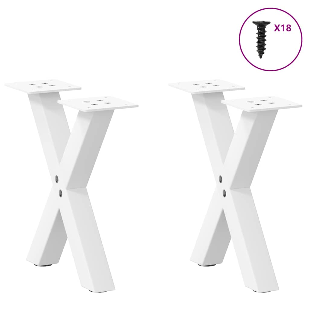 vidaXL Coffee Table Legs 2 pcs X-shaped 30x(30-31) cm steel black