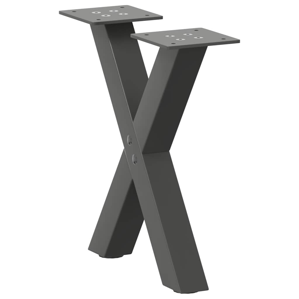 vidaXL Coffee Table Legs 2 pcs X-shaped 30x(30-31) cm steel black