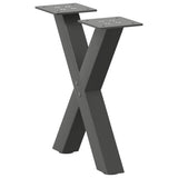vidaXL Coffee Table Legs 2 pcs X-shaped 30x(30-31) cm steel black
