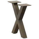 vidaXL Coffee Table Legs 2 pcs X-shaped 30x(30-31) cm steel black