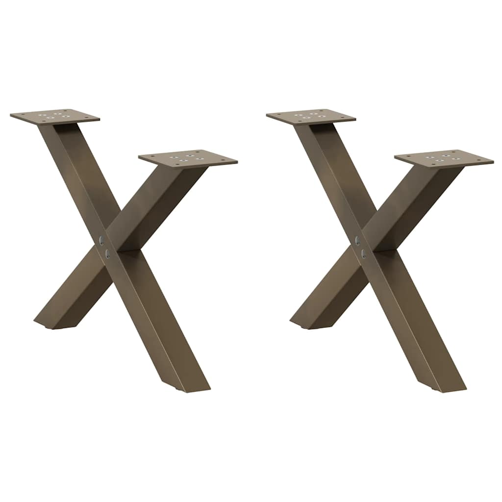 vidaXL Coffee Table Legs 2 pcs X-shaped 30x(30-31) cm steel black