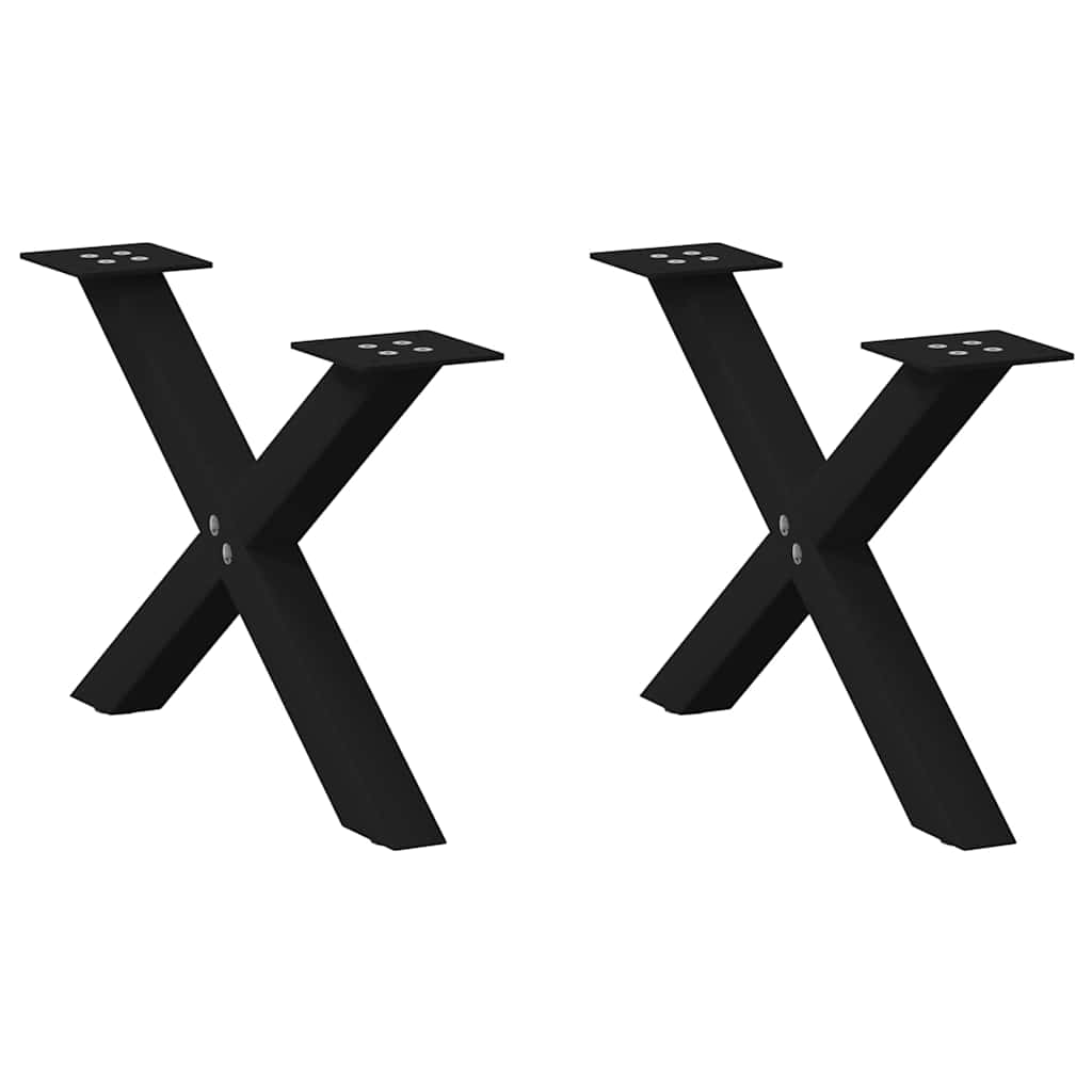 vidaXL Coffee Table Legs 2 pcs X-shaped 30x(30-31) cm steel black