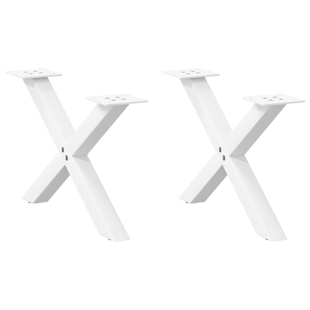 vidaXL Coffee Table Legs 2 pcs X-shaped 30x(30-31) cm steel black