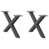vidaXL Coffee Table Legs 2 pcs X-shaped 30x(30-31) cm steel black
