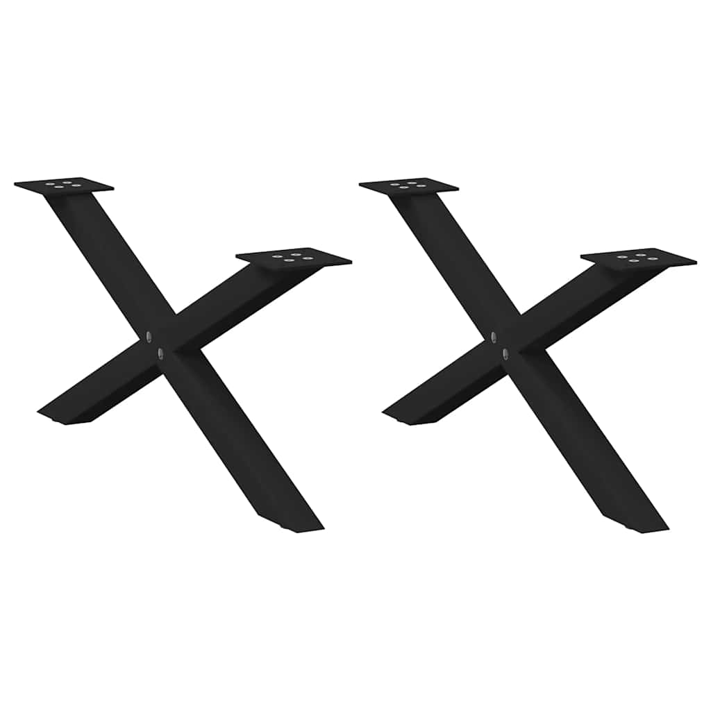 vidaXL Coffee Table Legs 2 pcs X-shaped 30x(30-31) cm steel black
