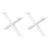 vidaXL Coffee Table Legs 2 pcs X-shaped 30x(30-31) cm steel black